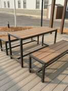 Popularne meble ogrodowe WPC - komercyjny stół zewnętrzny z pasującą ławką